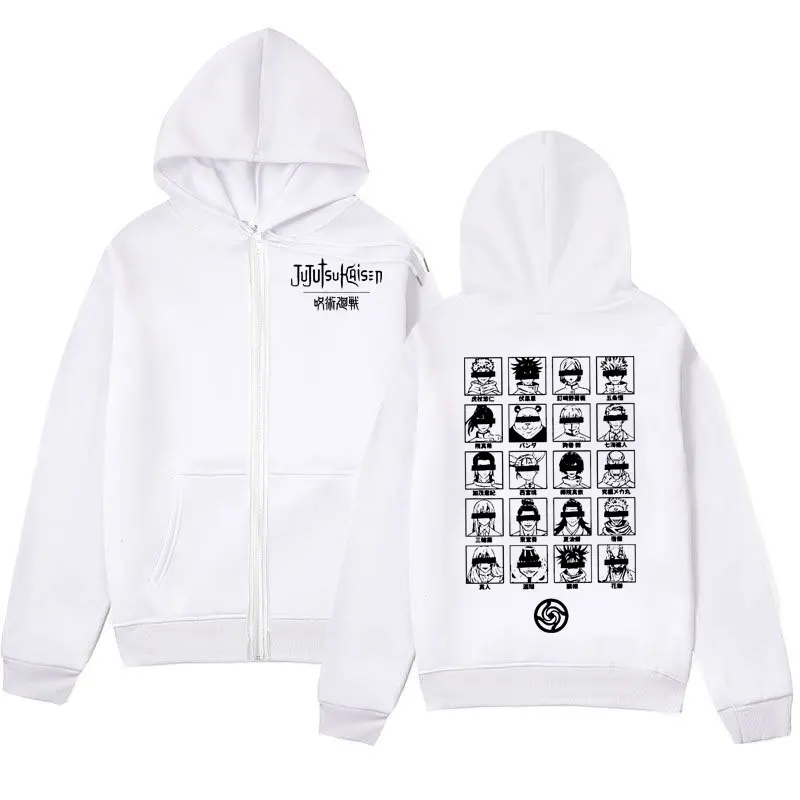 

Anime Demon Slayer Double Sided Print Zipper Hoodies Men Women Fashion Vintage Zip Up Sweatshirts High Quality Fleece Pullovers