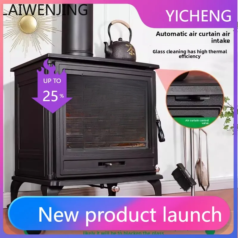 LYY  Cast Iron Fireplace Home Wood-Burning European Style Living Room Heating Freestanding