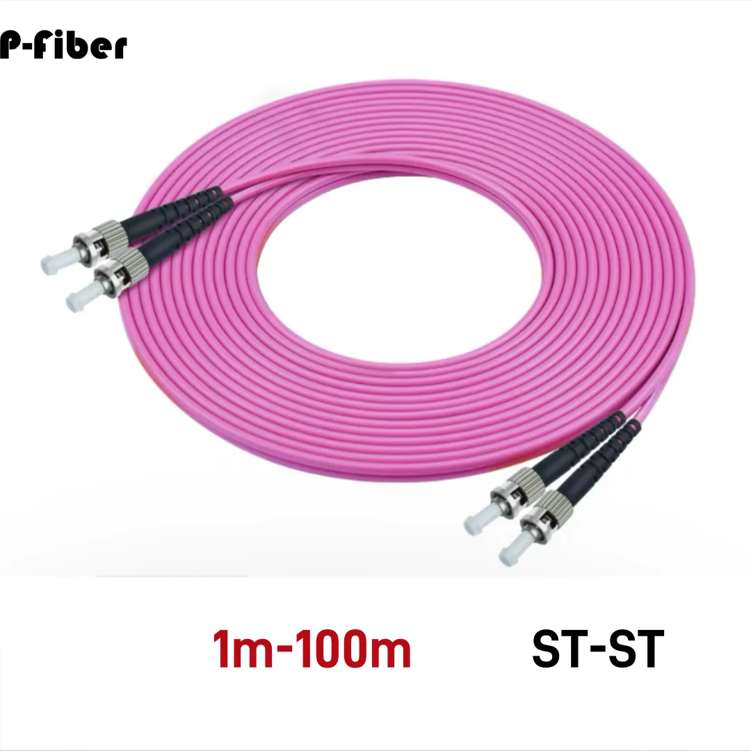 OM4 patchcord ST-ST 1-100M duplex 10 Gigabit multimode DX dual core MM optical fiber extension cable ST FTTH jumper