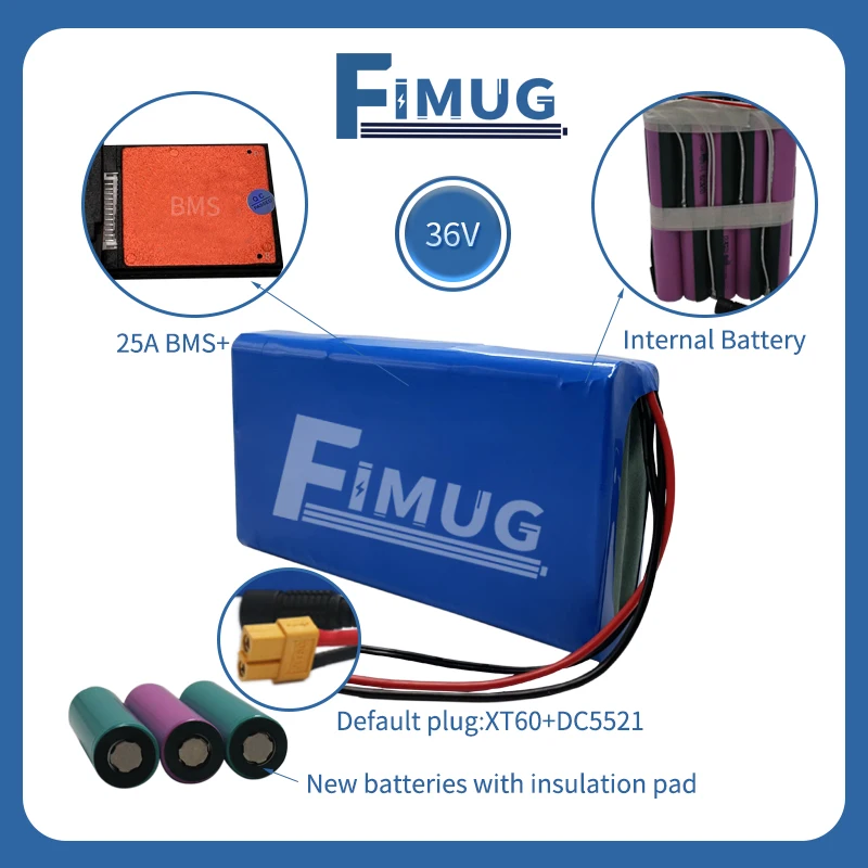 بطارية ليثيوم قابلة لإعادة الشحن 36 فولت 10500 مللي أمبير في الساعة، 10S3P، مناسبة للمنتجات الكهربائية مثل بطاريات السكوتر