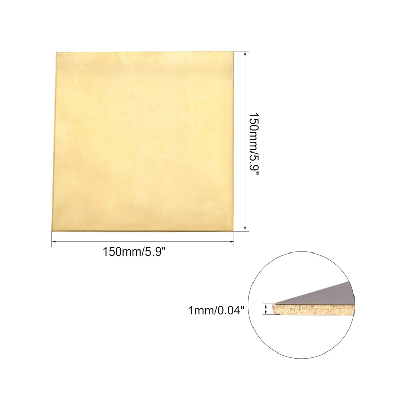 1pcs Brass Sheet Thickness 0.5/0.6/0.8/1/1.5/2/2.5/3/4/6/8mm Brass Plate Cutting CNC Frame Model Mould DIY