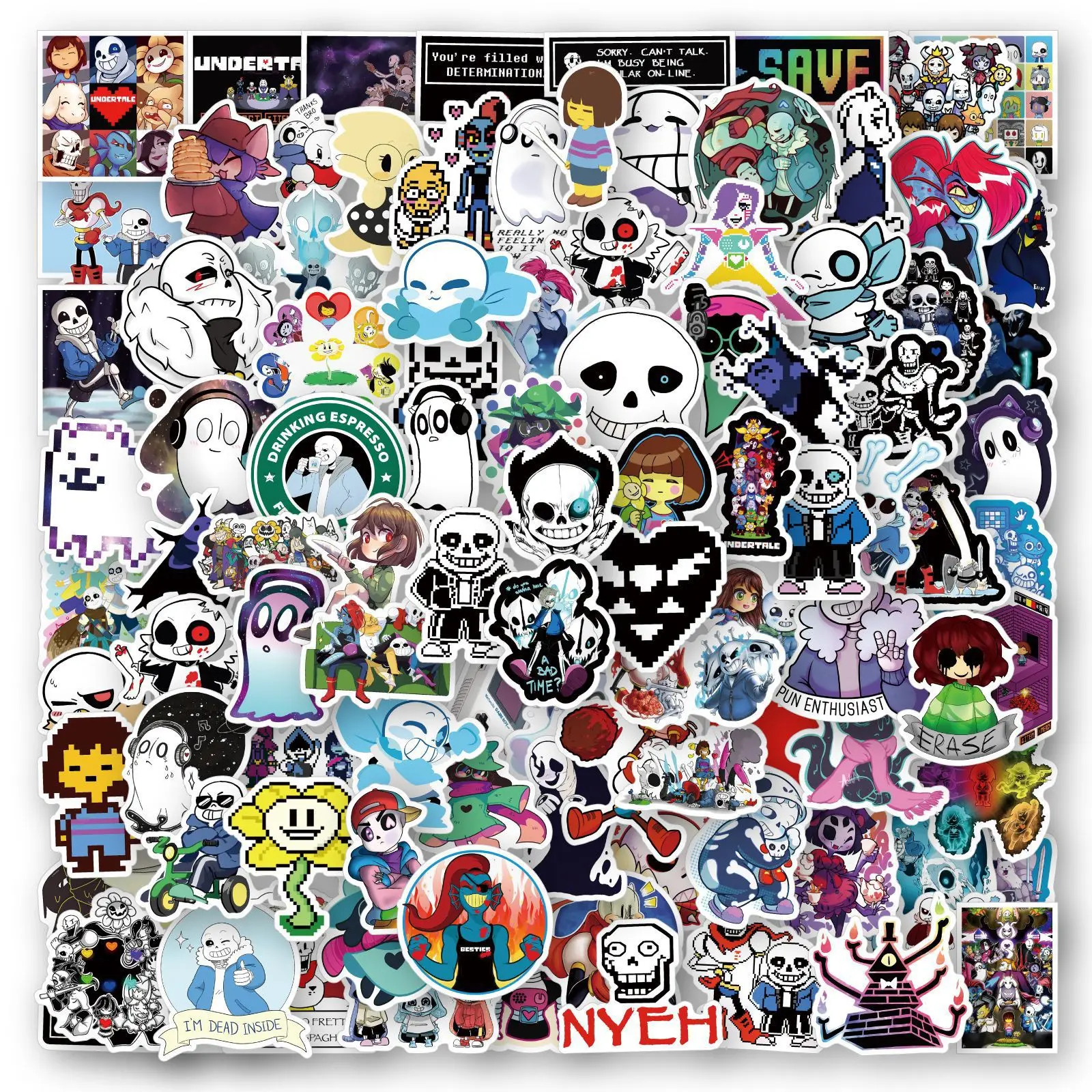 

10/30/50/100PCS Undertale Stickers Role Playing Game Sticker Scrapbook Luggage Laptop Guitar Car Bike Decals Decoration Kids Toy