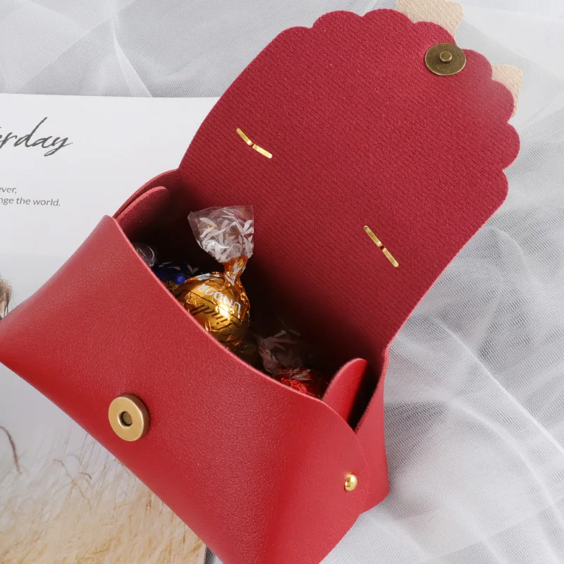 High-end Creative Leather gifts Box Wedding Favors and Candy Boxes For Birthday Party Supplies Chocolate Box Small Shopping Bag