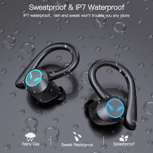 Imagen 2 del producto Auriculares Inalámbricos 5.4 con Control Táctil, Auriculares Bluetooth Deportivos Resistentes al Agua, Auriculares Estéreo HiFi con Bajos 9D y Micrófono