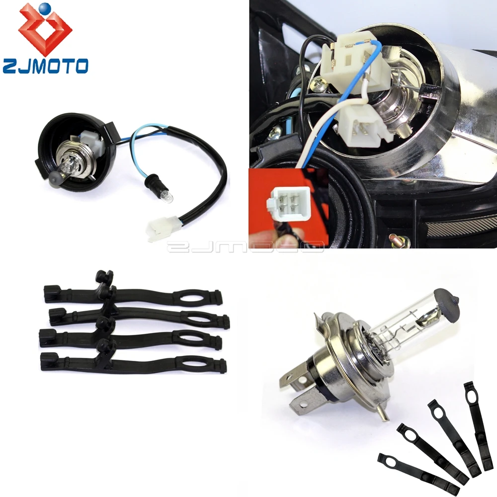 Universal Green Dirt Bike Dual Sport Headlight Fairing Motocross Enduro H4 35W Headlight Headlamp For Kawasaki KX KLX KLR KX KXF