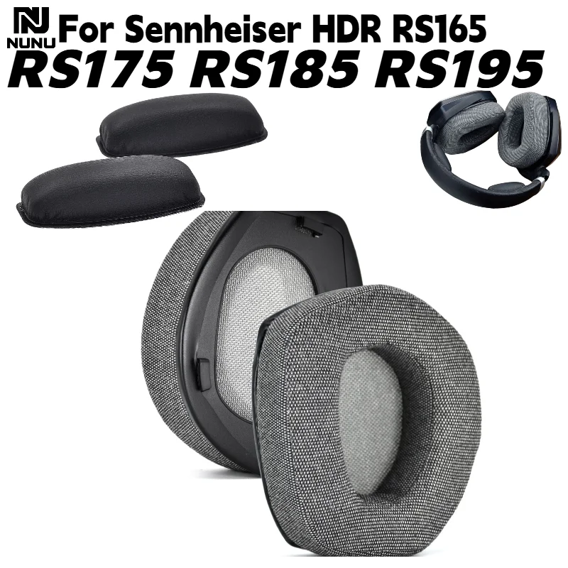 Replacement Linen ash memory foam Ear Pads With buckle /Head beam cushion For Sennheiser HDR RS165 RS175 RS185 RS19 Headphone