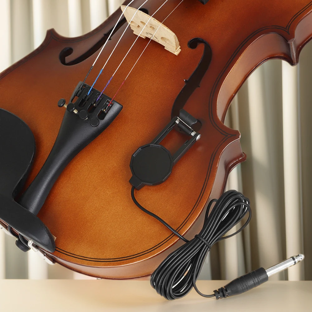 バイオリンピックアップ バイオリンエレクトリックピックアップ ポータブルバイオリントランスデューサーピックアップ パンチングなしバイオリンクリップオンピックアップ バイオリンアクセサリー