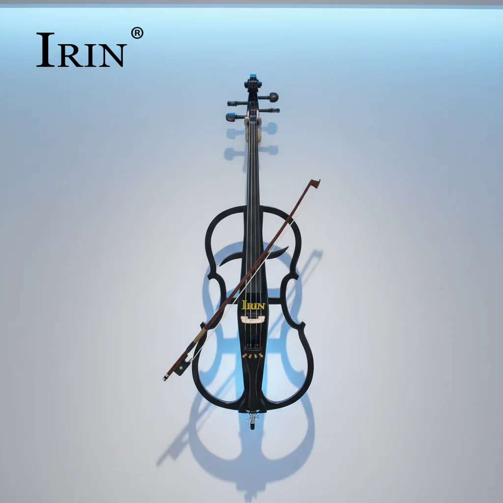 IRIN High-Grade Professional 4/4 Electronic Cello Stage Stringed Instrument Featuring Brazil Wood Bow AC-03B