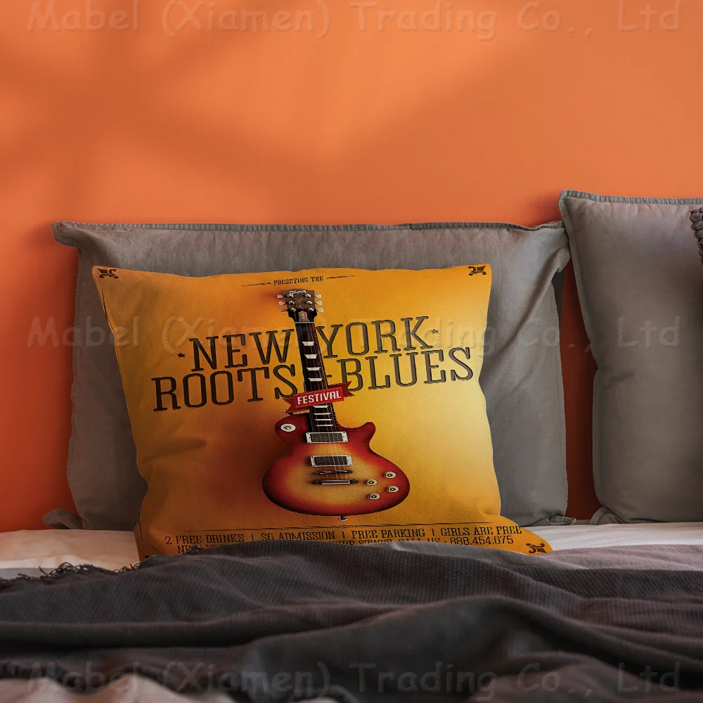 Guitar Collection Pillow Cover For Bedroom Room And Living Room Sofa Decorative Cushion Cover