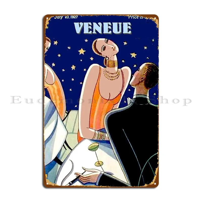 Vintage Veneue 1929 Magazine Flapper Advertising Print Metal Plaque Poster Bar Party Garage Print Sign Tin Sign Poster