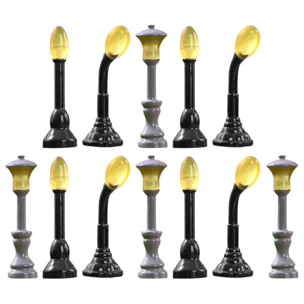 12 mini lampadaires décoratifs qui brillent dans le noir pour la maison, micro-paysage, lumineux, accessoire de bricolage pour bureau à domicile, scène de table de sable