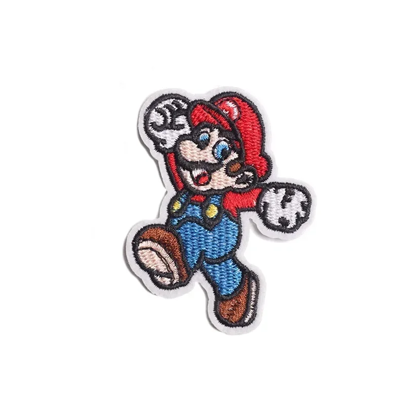 Super Mario Bros Cartoon Games Anime Figures Mario Luigi Yoshi Embroidered Patches Diy Patches Applique Thermal Stickers Gifts