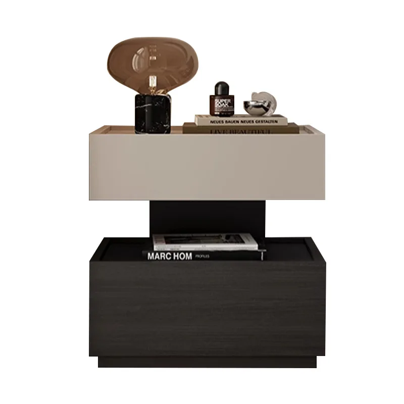 

Italian minimalist walnut solid wood suspended bedside table household bedroom small bedside storage cabinet