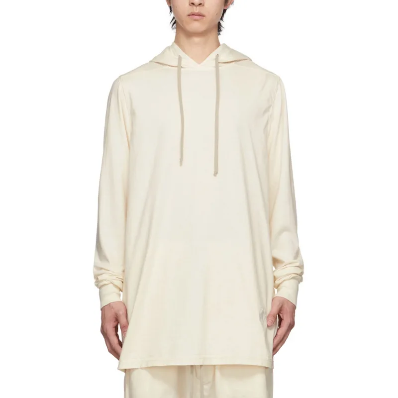 RO Ivory White Hooded Sweatshirt Men's Loose Top Street Shot Autumn and Winter Casual Jacket Long Sleeved Hoodies Sweatshirts