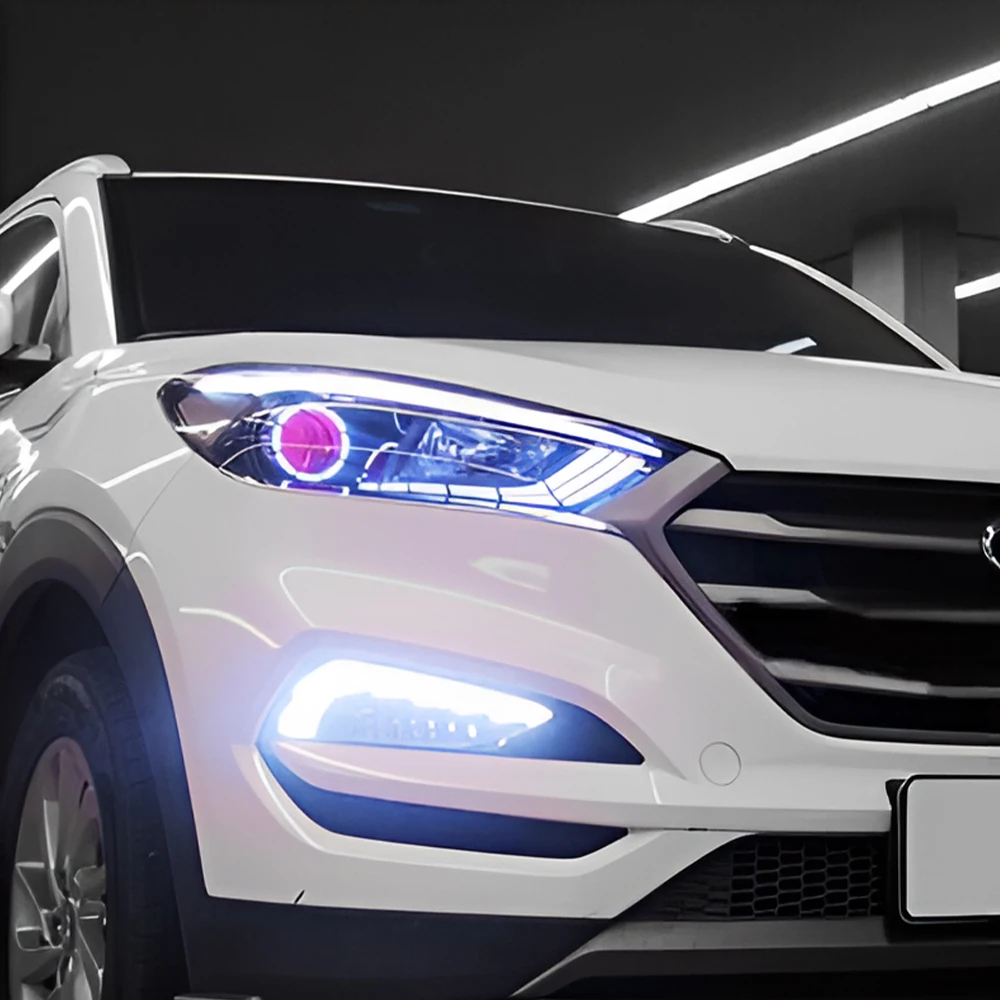 Car Front Lamps For Hyundai Tucson 2015-2018 LED Auto Headlights Assembly Upgrade Demon Eyes Style Projector Lens Accessories