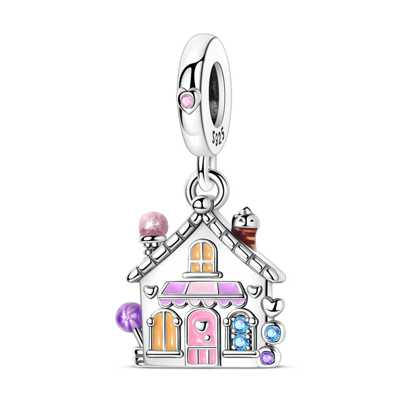 

New 925 Sterling Silver Dreamy Candy House Charms Pendant For Women Fit Original Bracelet DIY Jewelry Gifts