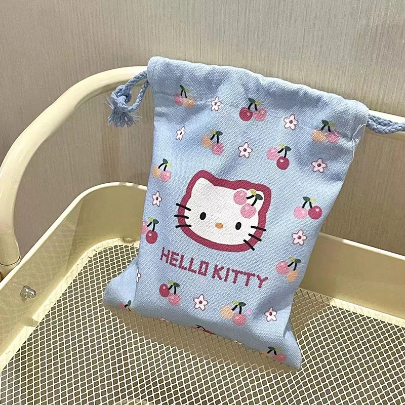 Sanurgente Cartoon Hello Kitty Cat EvaluTravel Sac de rangement cosmétique portable, rouge à lèvres, grande capacité, sac à cordes de proximité, mode