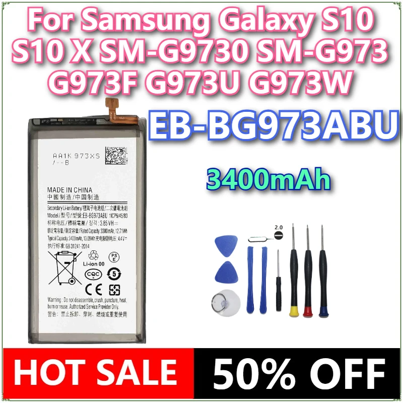

Совершенно новый аккумулятор для мобильного телефона EB-BG973ABU 3400 мАч для Samsung Galaxy S10 S10 X SM-G9730 SM-G973 G973F G973U G973W + инструменты