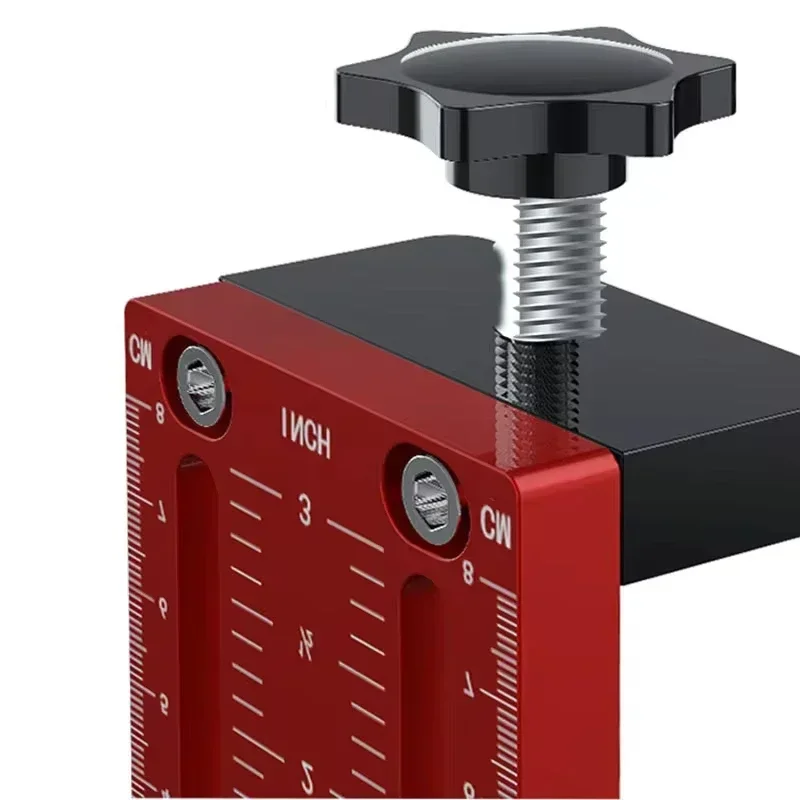 Cabinet Door Mounting Jig, Aluminum Alloy Body Tool for Installing Cabinets with Face Frame or Frameless, with Support Arm&Clamp