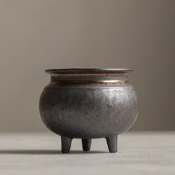 Antique Small Incense Burner Stove Gilded Ceramic Incense Burner Household Tea Ceremony Aromatherapy Tea House Table Decor