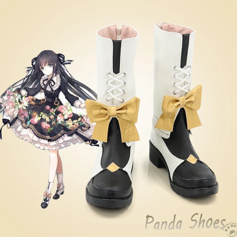 

Arcaea Axium Cosplay Shoes Anime Game Cos Black Long Boots Comic Axium Cosplay Costume Prop Shoes for Con Halloween Party