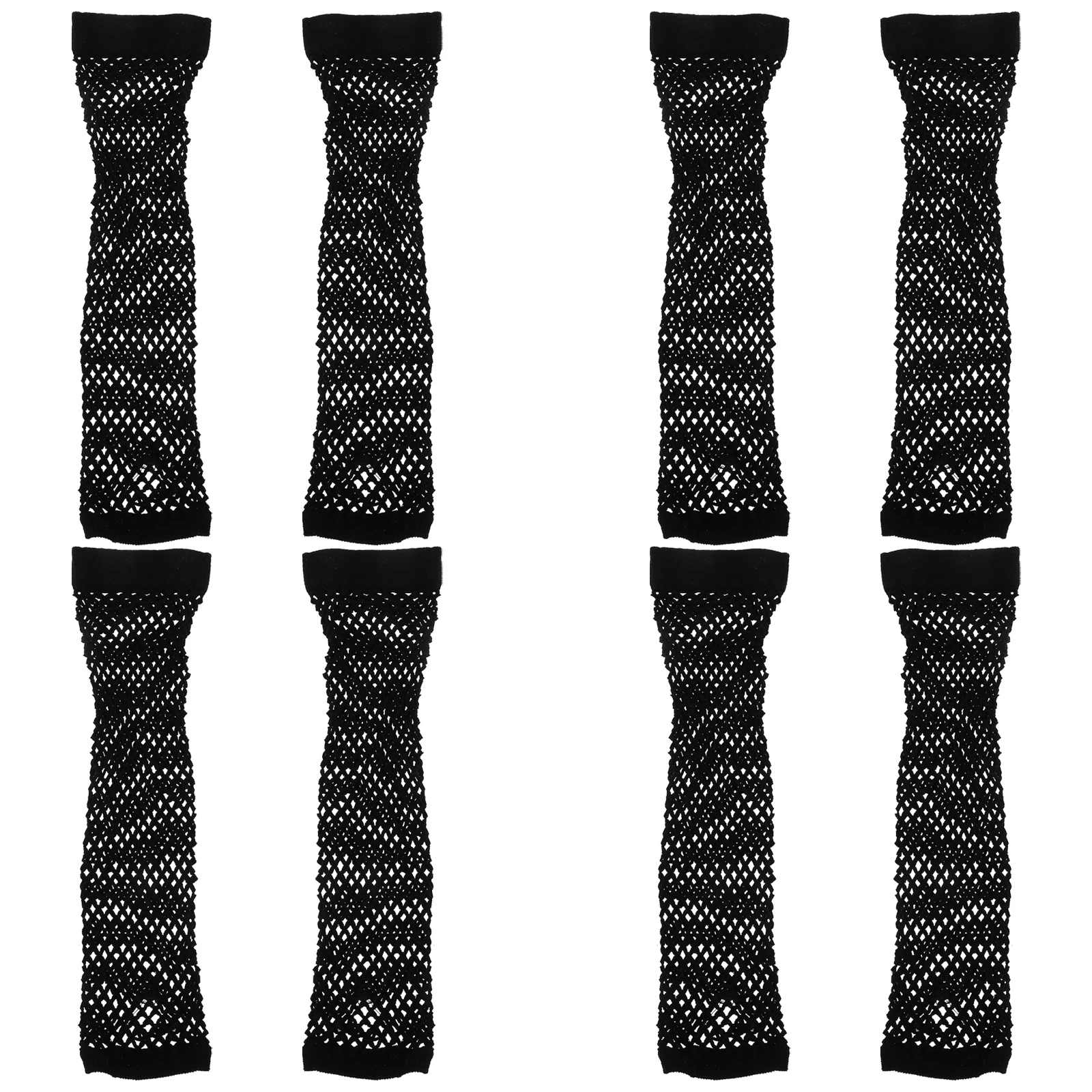 

4Pair Fishnet Mesh Gloves Breathable Black Costume Accessories for Night Shows and Dance Performances Black Gloves Cosplay