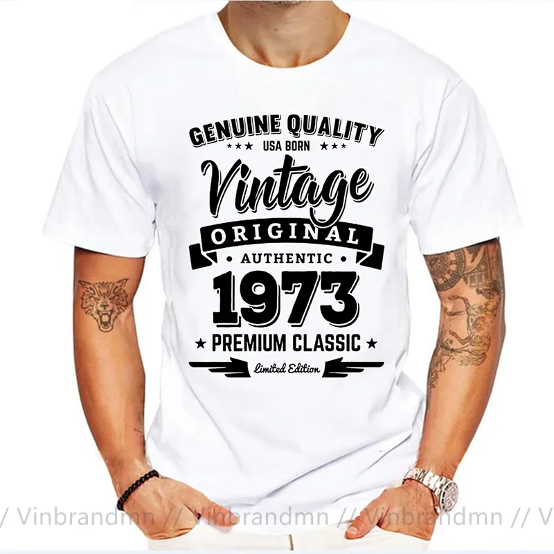 Awesome Classic 1973 T-shirt Genuine Quality USA Born Vintage Orginal Authenic 1973 Limited Edition T Shirt Premium Cotton Shirt