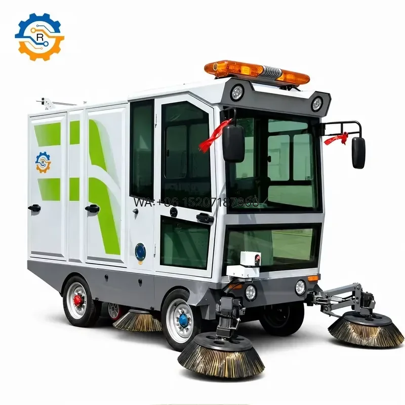 Wmwmnu for ROD Driving Sit on Manual Sweeper Lithium Battery Road Sweeper Fog Cannon Street Sweeper for Dust