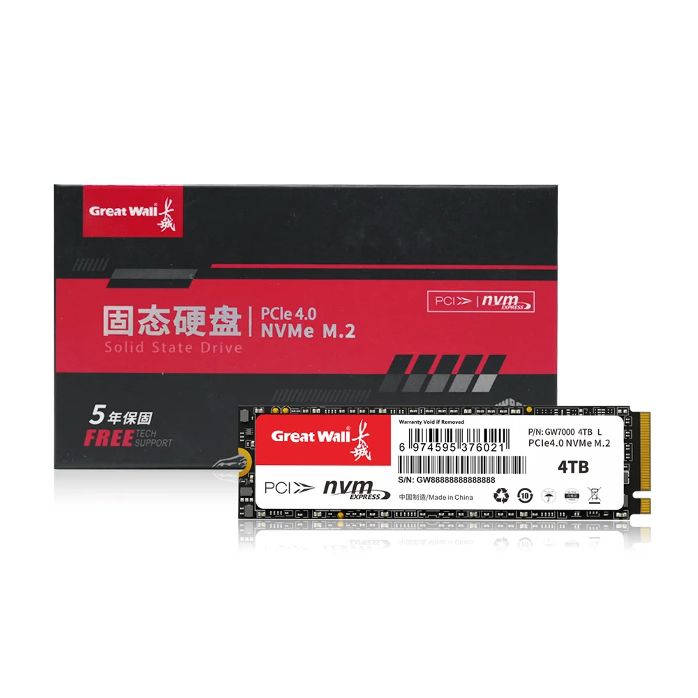 Great Wall SSD PCIe4.0 1TB 2TB 4TB M2 NVMe Drive M.2 2280 512gb 7000mbps Nmve Hard Disk Gen4 Internal Solid State Drives for PS5