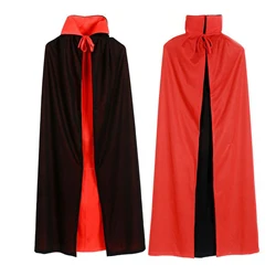 Halloween Pleuche Cloak Cape Hooded Medieval Costume Witch Wicca Vampire Cosplay Costume Cape Kids Single-layer double-layer