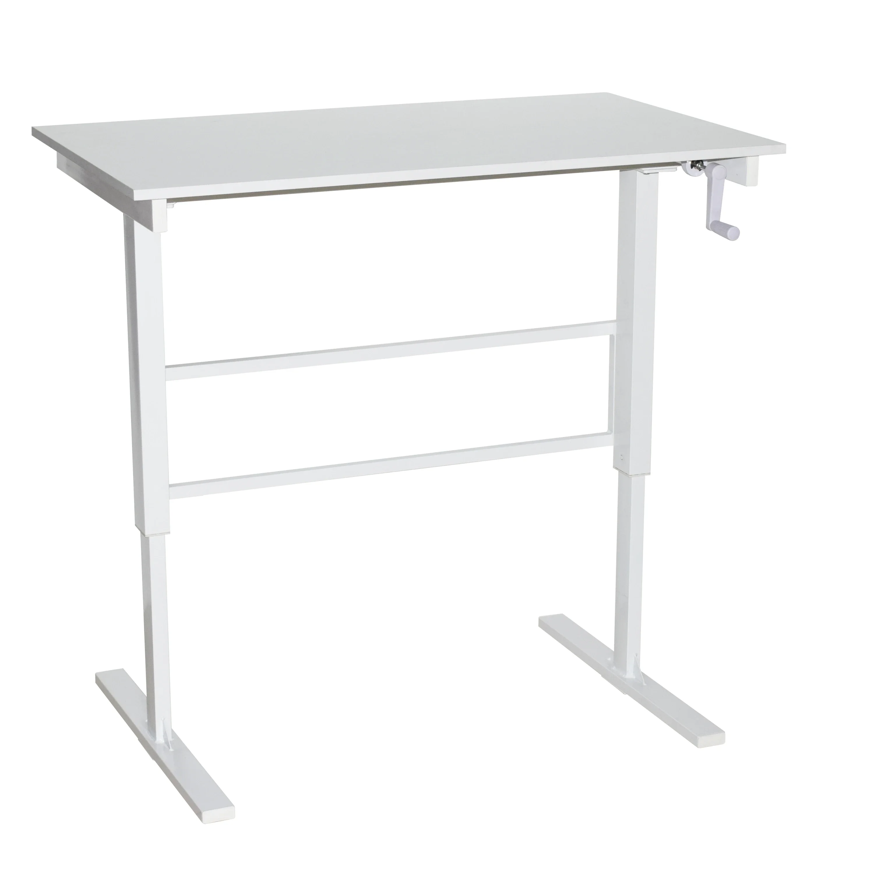 Hand Lift and Drop Height Adjustable Table, Home Office Furniture, Manual Desk, PC, Laptop, Standing Computer Desk