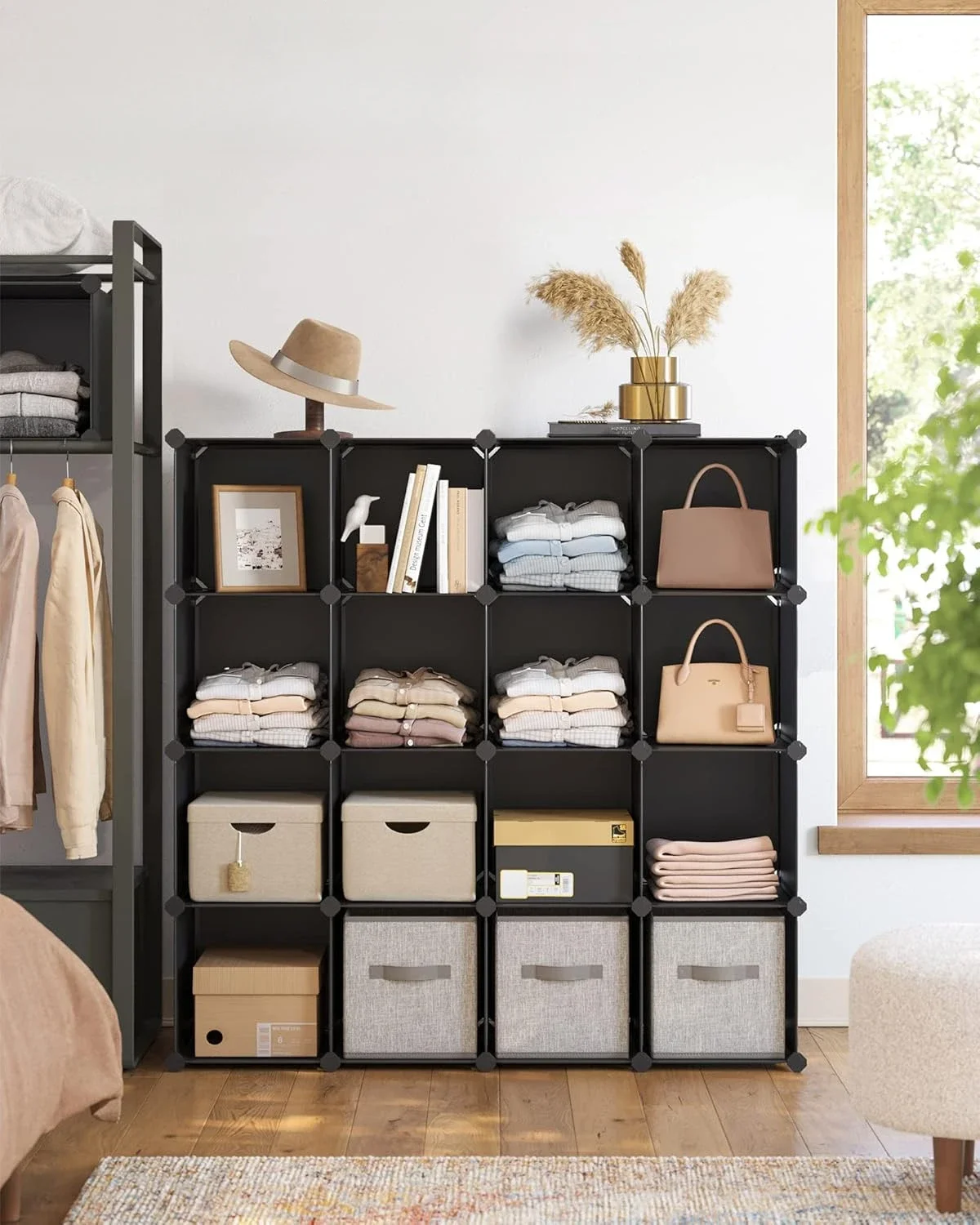 

For Cube Storage Organizer, Set of 16 Plastic Cubes, Book Shelf, Closet Organizers and Storage, Room Organization