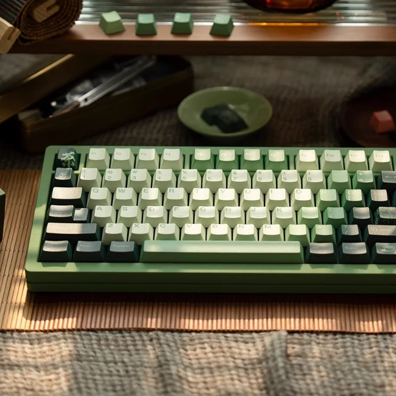 FBB asli Longjing hijau Keycap Set 145 kunci Cherry profil PBT pewarna sublimasi periferal Keycaps untuk keyboard mekanik