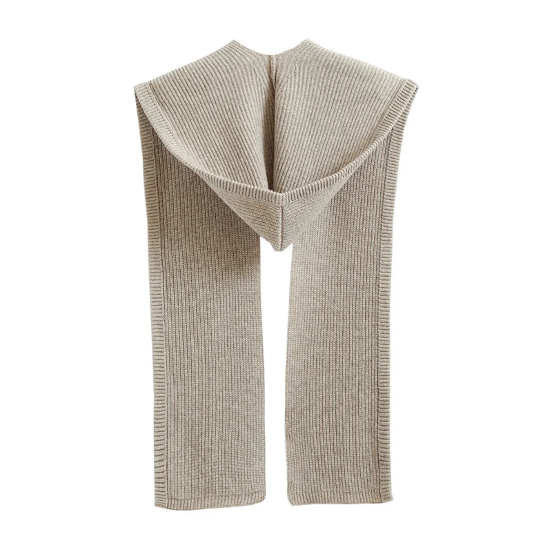 Femmes laine chapeau écharpe à capuche châle automne hiver chaud 100% laine mérinos tricoté Jacquard épaissir pull doux décontracté châle vêtements