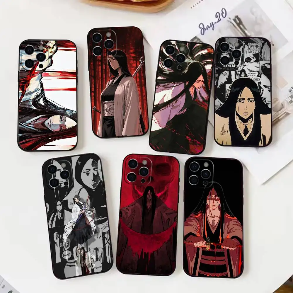 

Unohana R-Retsu B-Bleaches Phone Case For iPhone17,16,15,14,13,12 Plus,Max Soft Silicone Black Cover