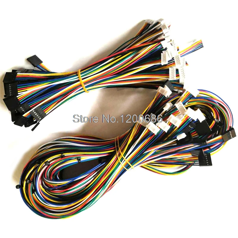 20CM 50CM 1M 24AWG JST-PH 2.0mm to Dupont 2.54mm 6P Cable PH Series 455-1163-ND PHR-5 M20-1060600 952-2231-ND wire harness