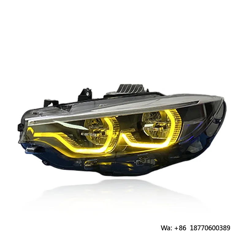 SJC Auto Car Part for BMW 4 Series F32 F36 F82 M3 F80 Headlight Assembly 2013-2020 New Design V2 Yellow/White LED  Headlight