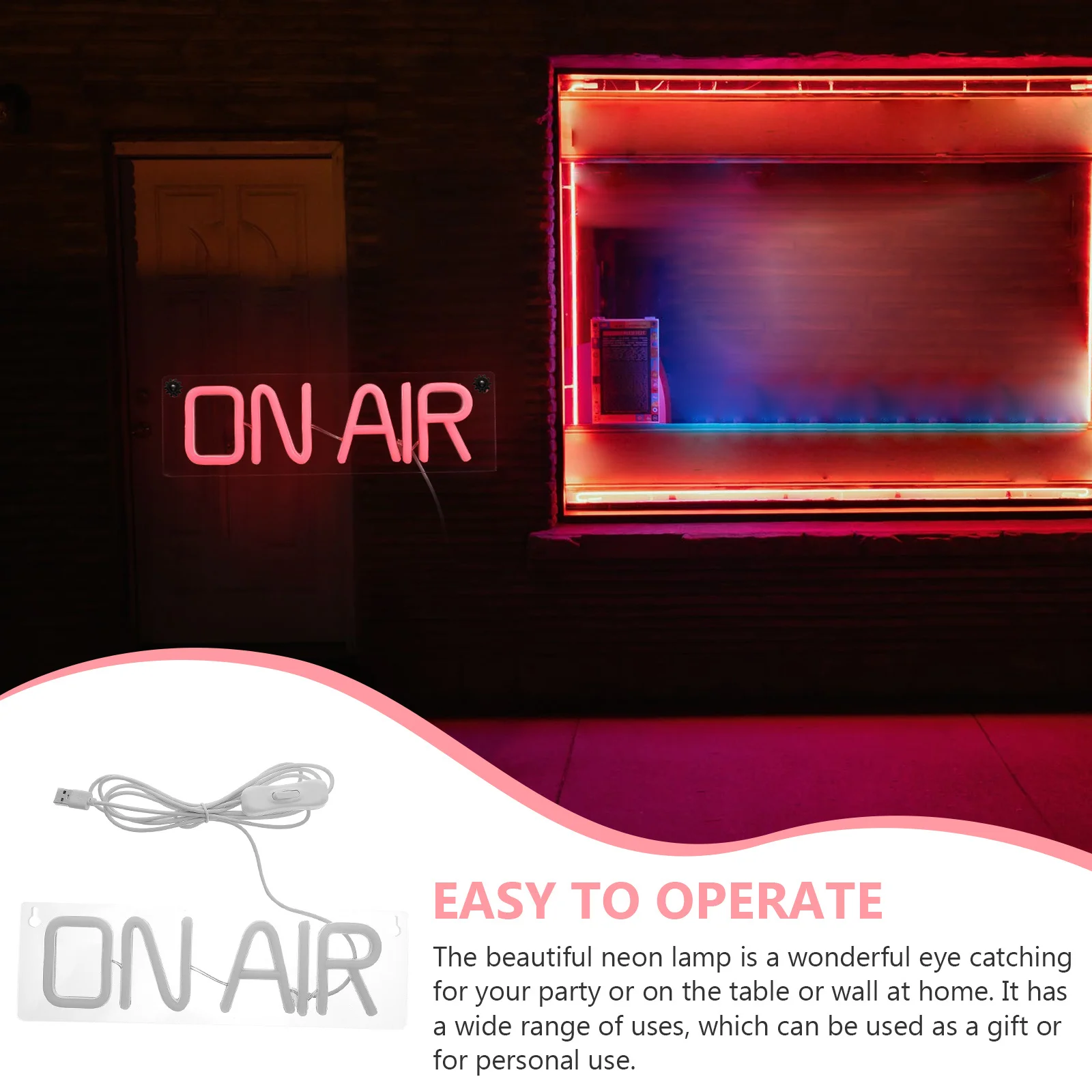 

Neon Night Light Acrylic Lamp Shaped on Air USB Powered Bar Decor Atmosphere Small Night Light Affordable Price Low Cost