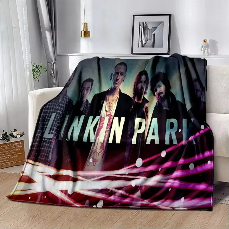 Retro Rock Band 3D L-Linkin Park Soft Flannel Blanket for Beds Bedroom Sofa Picnic,Throw Blanket for Cover Outdoors Leisure Gift