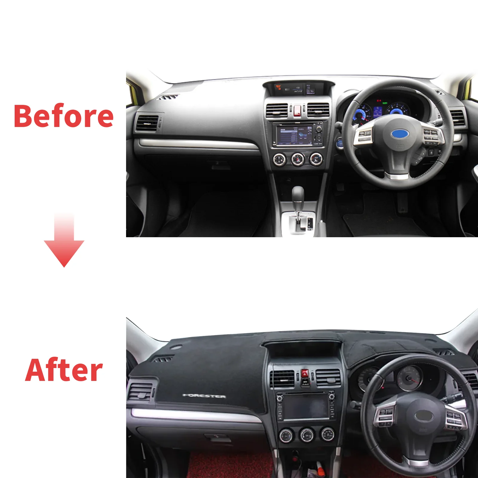 Fit for Subaru Forester SJ 2014 2015 2016-2018 Car Dashmat Dashboard Cover Pad DashMat Sunshade Protective Carpet Accessories view 2