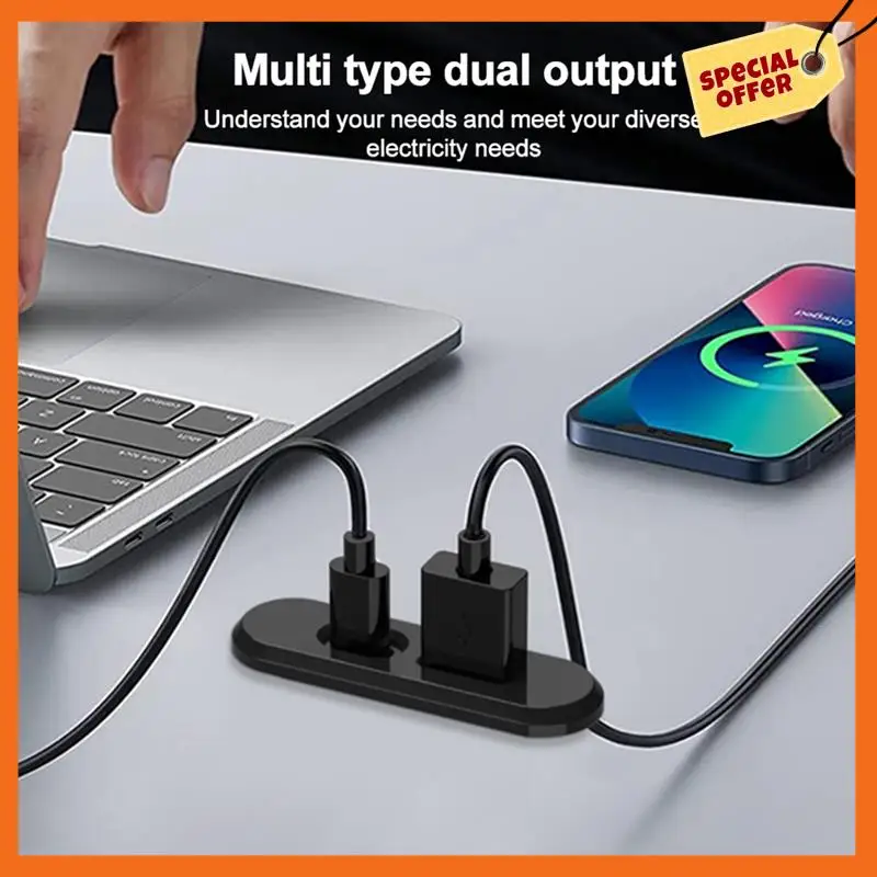-A20Z Desktop Embedded USB Socket Dual USB Charging Plug Computer Desk Office Furniture Accessories
