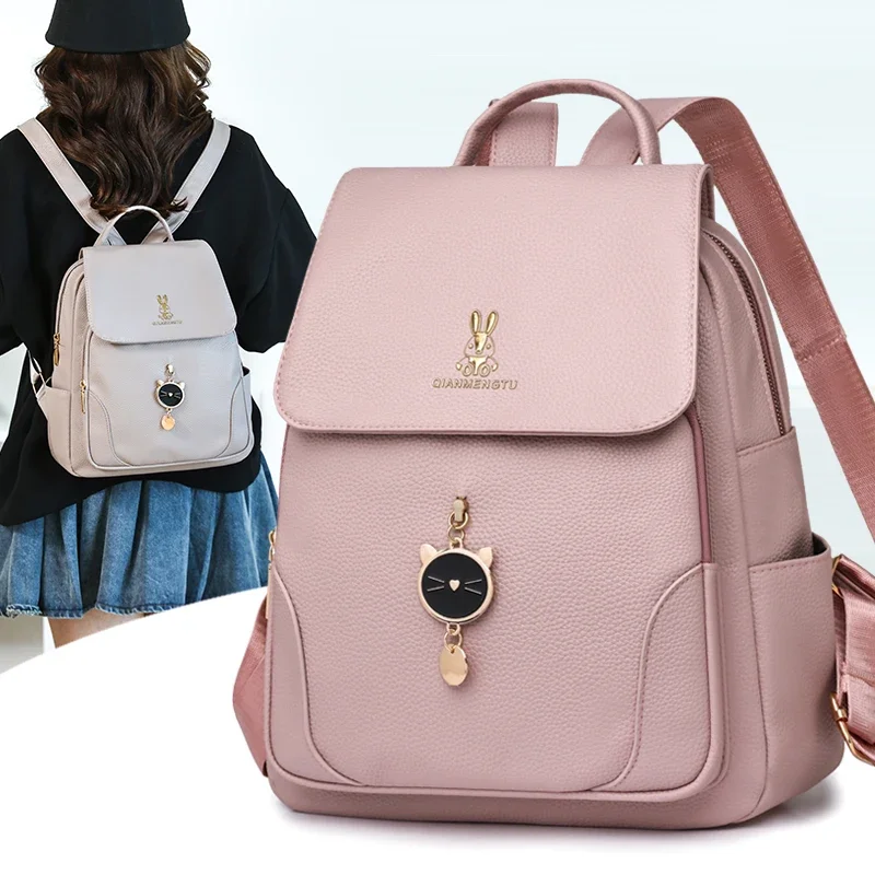 

Brand Women Fashion Backpack Travel Large Backpack PU Leather Handbag Schoolbag for Girls Bag Female Shoulder Backpack