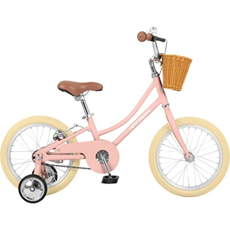 

Велосипед Beaumont Mini 16 дюймов с тренировочными колесами и корзиной - велосипед для начинающих для детей 4-6 лет, низкопрофильная рама, V-образные тормоза, защитный звонок