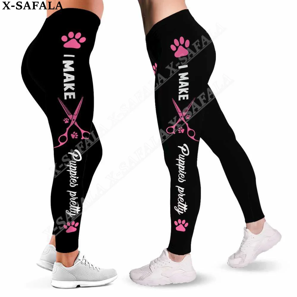 Dog Style Grooming Salon Pet Groommer Hairdresser Legging 3D Print Women Yoga Pants Girl Leggings Summer Sports Fitness Wear-8