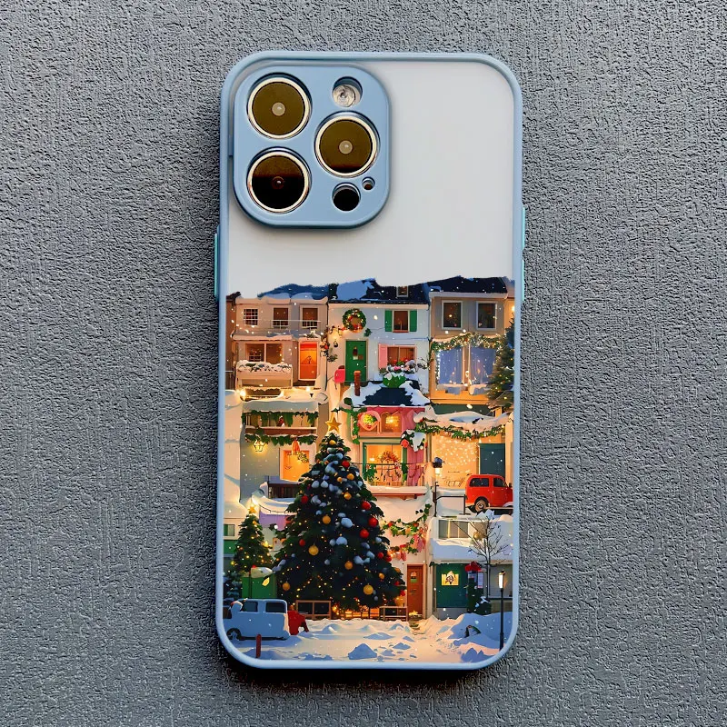 Ins Cartoon-Weihnachtsstil-Telefonhülle für iPhone 17 16 Pro Max 15 14 13 12 11 Pro Max XR XS X 16 Plus Straßenbild-Telefonabdeckungen – Detail 6