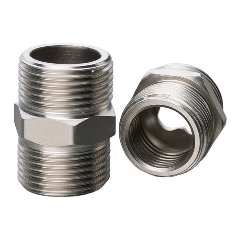 Double Male Thread Fitting SUS304 Threaded Nipple 304 Stainless Steel Nipple Rust for proof Construction High Pressure Rated