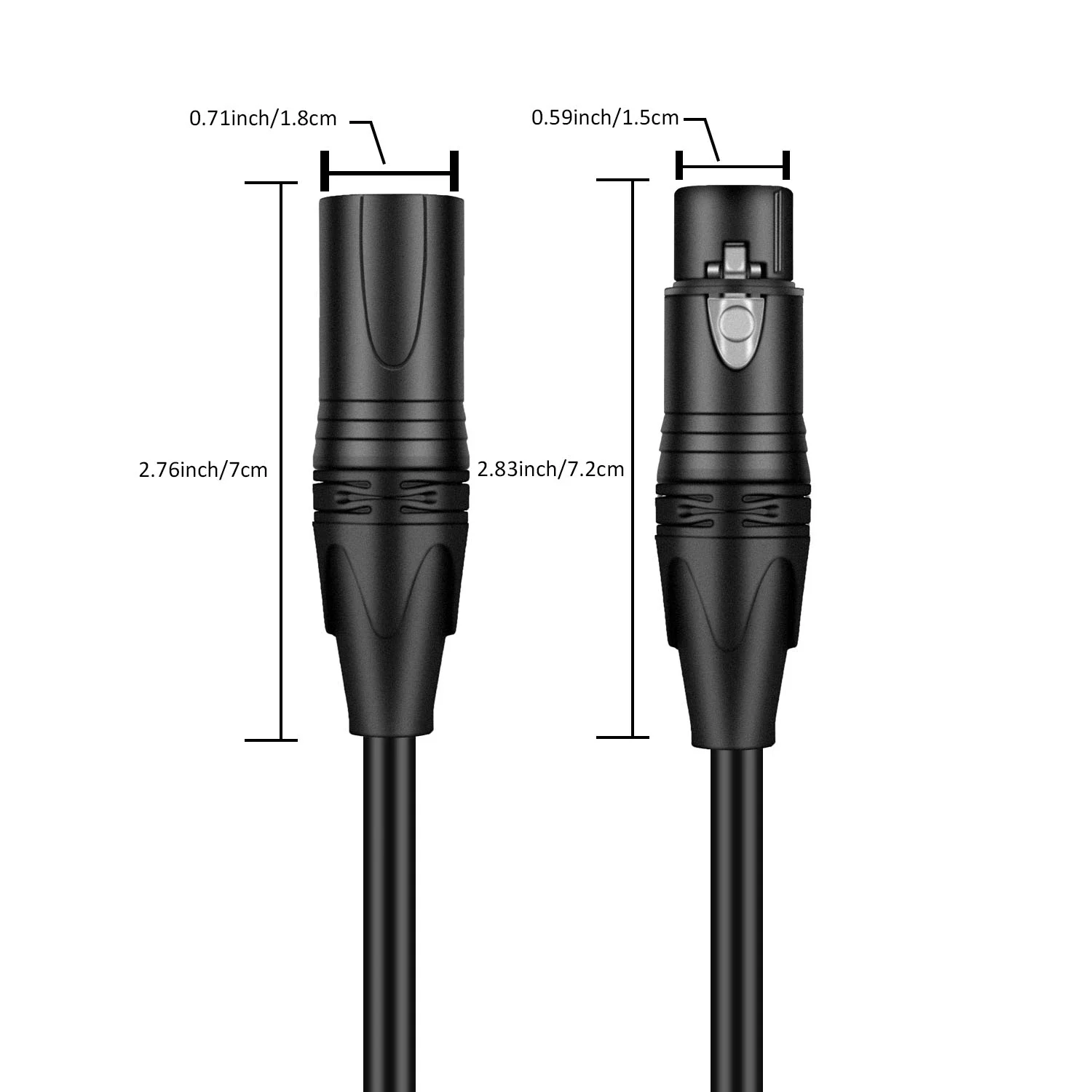 Zbalansowany kabel krosowy XLR męski na XLR żeński 3-pinowy kabel mikrofonowy XLR do oświetlenia DMX, nagrywania, systemów głośnikowych, statywów