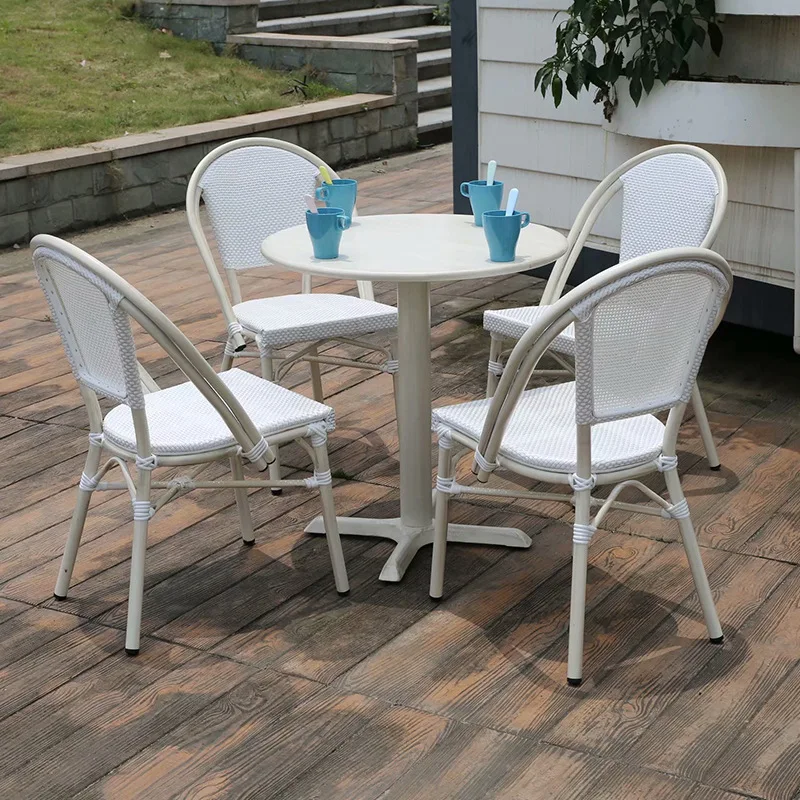 

White, outdoor, tables and chairs, outdoor, courtyard, balcony, milk tea shop, leisure