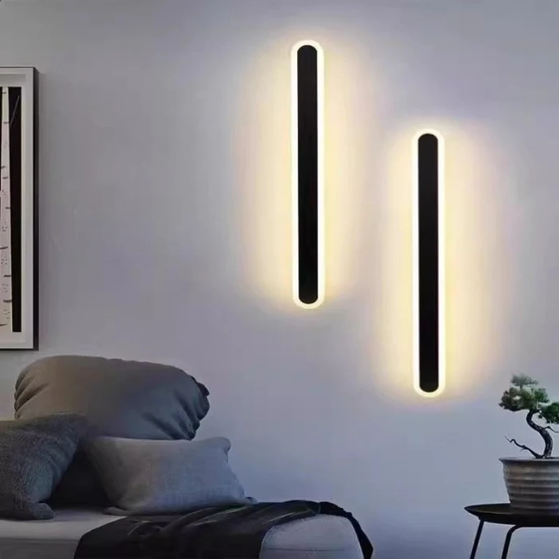 

Modern Minimalist Long Strip Wall Lamp, Nordic Light Luxury Line Light for Bedroom Bedside & Living Room Background Wall