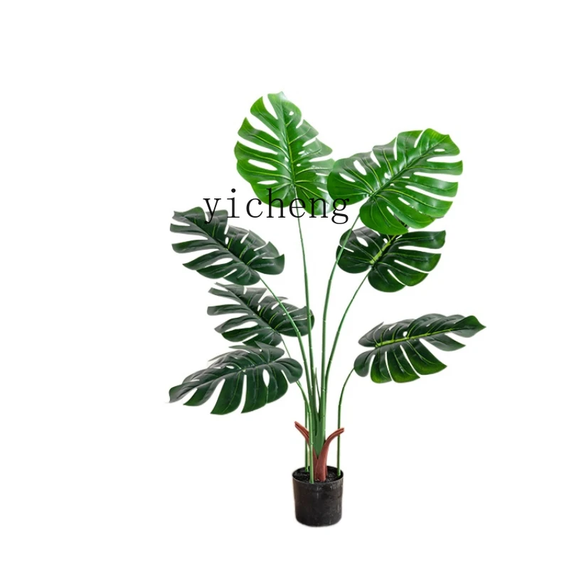 

Zc Wind Simulation Green Plant Monstera Deliciosa Fake Trees Living Room Plant Bonsai Decoration Ornaments